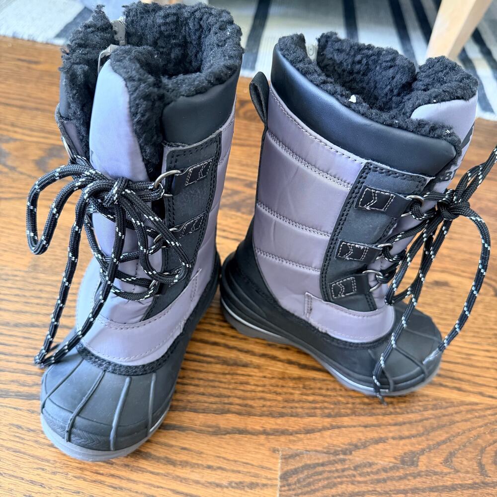 New Billy Black and Gray Boy's Tall Zip Ice II Winter Boot - 8 M